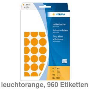 Herma Markierungspunkte leuchtorange Ø19mm 960Et.