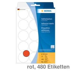 Herma Markierungspunkte rot Ø32mm 480Et.