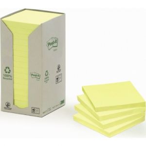 Post-it Haftnotizen "Recycling Tower" gelb 76 x 76 mm 16x100Bl.