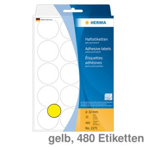 Herma Markierungspunkte gelb Ø32mm 480Et.
