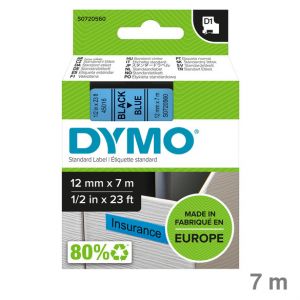 Dymo Schriftband "D1" blau / schwarz 12 mm x 7 m