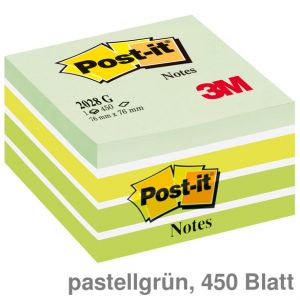 Post-it Haftnotiz-Würfel pastellgrün 76 x 76 mm 450Bl.