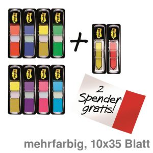 Post-it Haftstreifen "Index 683" Mini mehrfarbig 11,9 x 43,2 mm 10x35Bl.