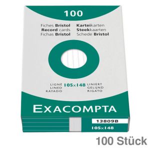 Exacompta Karteikarten A6 weiß liniert 100St.