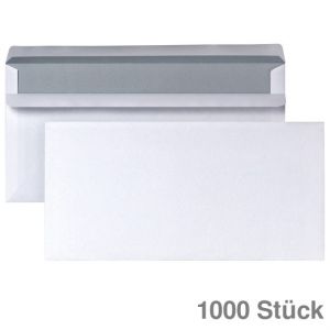 Briefumschlag DL, ohne Fenster, selbstklebend weiß 72 g/m² 1.000St.