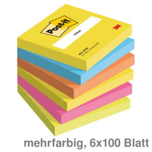Post-it Haftnotizen "Active Collection" mehrfarbig 76 x 76 mm 6x100Bl.