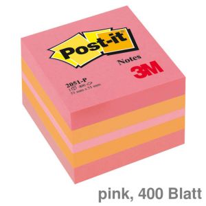 Post-it Haftnotizen mehrfarbig pink/orange 51 x 51 mm 400Bl.