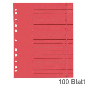 Trennblätter A4 rot 240 x 300 mm 100Bl.
