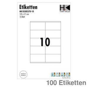 Universal-Etiketten A4 weiß 105 x 57 mm 100Et.