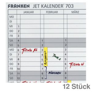 Franken Datumstreifen transparent 140 x 420 mm 12St.