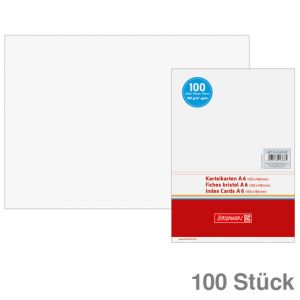 Brunnen Karteikarten A6 weiß blanko 100St.