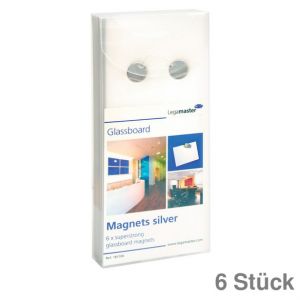 Legamaster Haftmagnete silber Ø12mm 300g 6St.