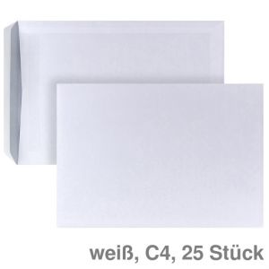 Versandtasche C4, ohne Fenster selbstklebend weiß 90 g/m² 25St.