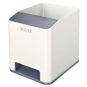 Leitz Stifteköcher "WOW Duo Colour" weiß / grau 90 x 100 x 101 mm