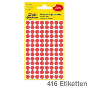 Avery Zweckform Markierungspunkte rot Ø8mm 416Et.