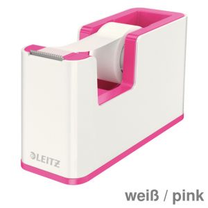 Leitz Tischabroller "WOW Duo Colour" weiß / pink bis 19 mm x 33 m