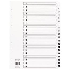 Soennecken Karton-Register A4, 1-20 weiß 223 x 297 mm