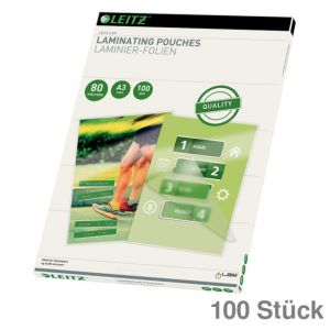 Leitz Laminierfolien A3 glänzend 80 my 100St.