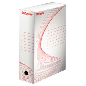 Esselte Archivschachtel "Standard" weiß / rot 100 x 245 x 345 mm