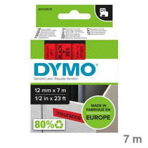 Dymo Schriftband "D1" rot / schwarz 12 mm x 7 m