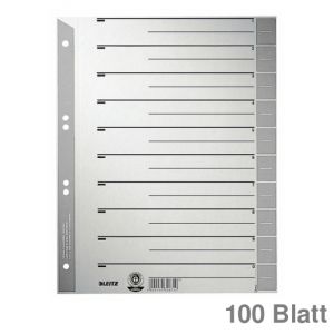 Leitz Trennblätter A4 grau 240 x 300 mm 100Bl.