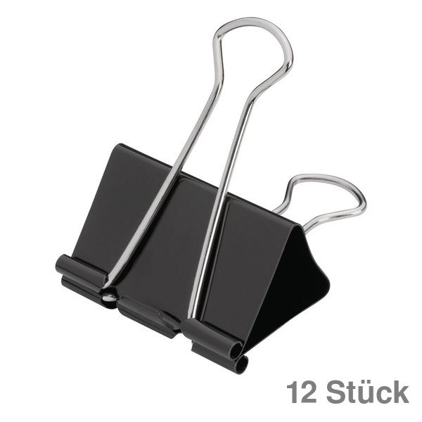 Foldback-Klammern schwarz 32 mm 12St.